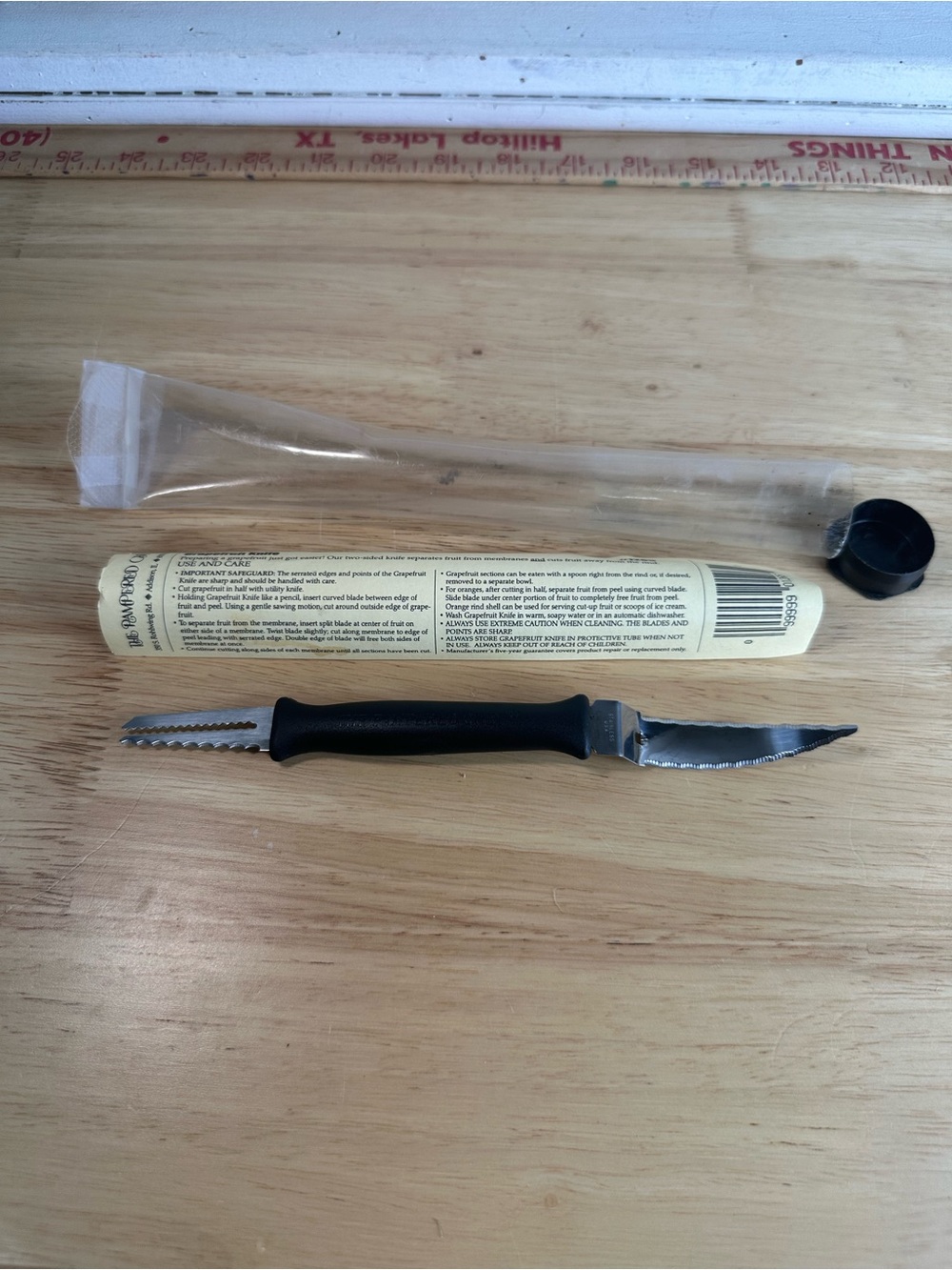 Pampered Chef Black grapefruit Utility Knife #1265 2 sided
